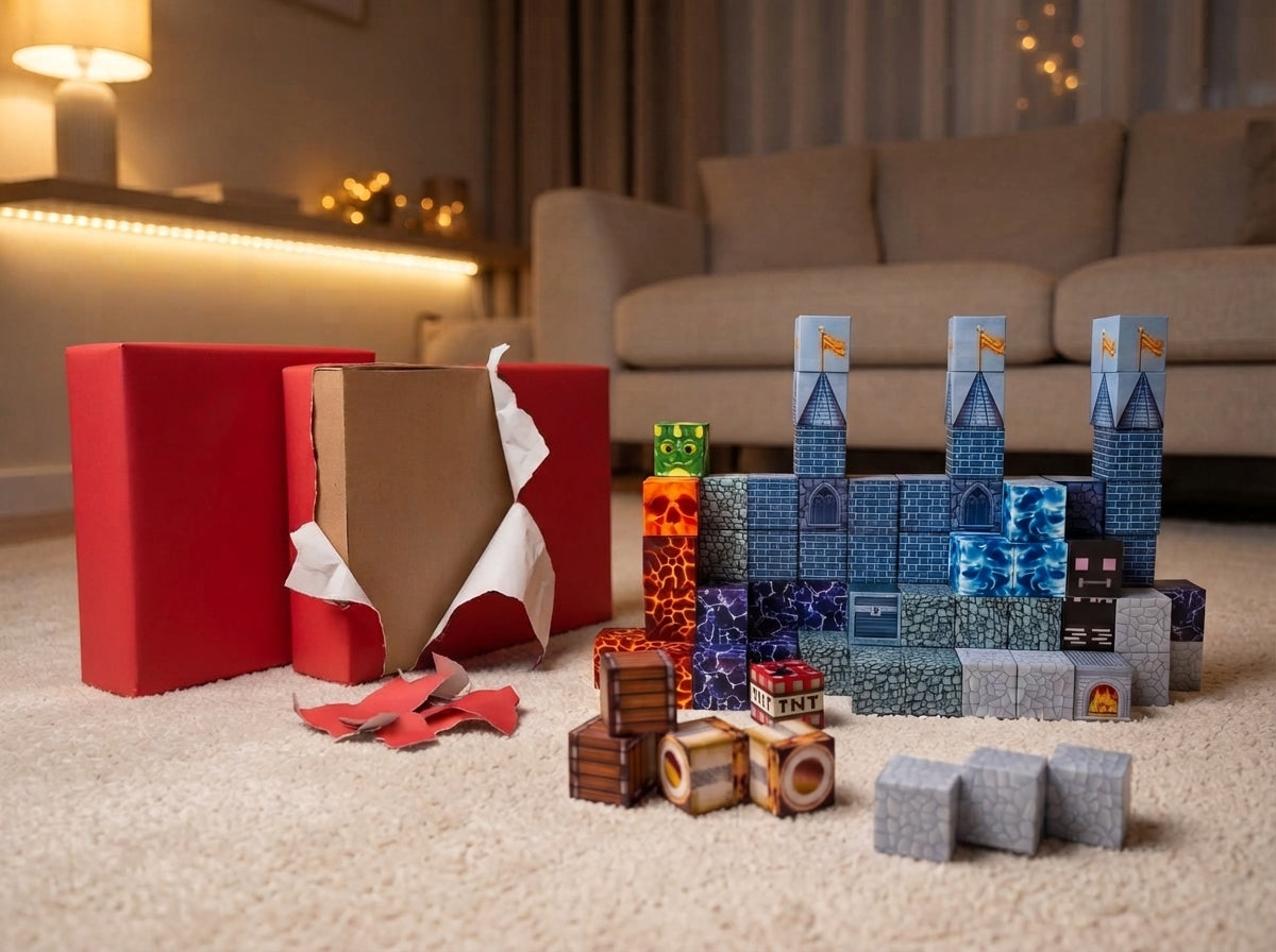 Magnetic Blocks Gift Set for Kids – Gift Wrapped Castle Cubes | Moonlit Castle